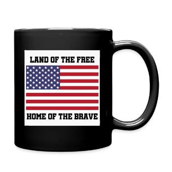 Patriotische amerikanische Flagge mit fettem Text - Tasse einfarbig - Schwarz - Rechts