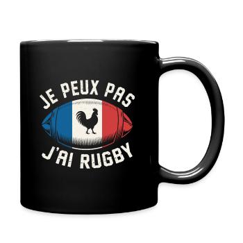 Je peux pas j'ai rugby - Mug uni - noir - Droite