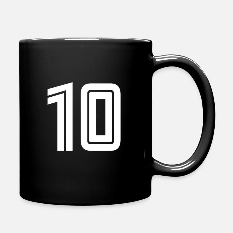 Maillot numéro 10 – Cadeau anniversaire 10 ans - Mug uni - noir