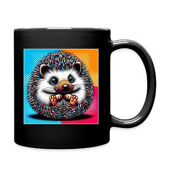 Igel - Tasse einfarbig - Schwarz - Rechts