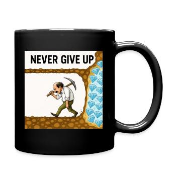 Never quit - Full Colour Mug - black - Right