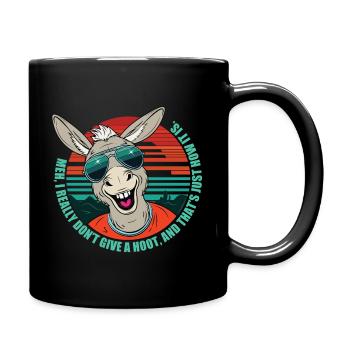 Âne impertinent dans les ombres – Je m’en fous - Mug uni - noir - Droite