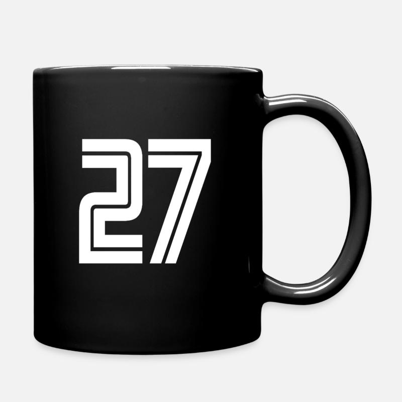 Trikotnummer 27 – Geschenk zum 27-jährigen Jubiläum - Tasse einfarbig - Schwarz