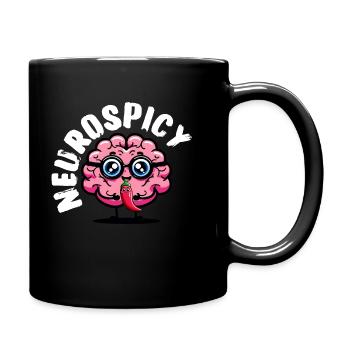 Neurospicy – Neurodivergent T-Shirt mit Chili - Tasse einfarbig - Schwarz - Rechts