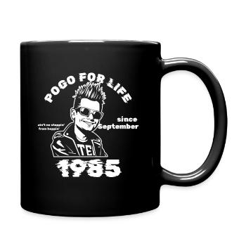 40. Geburtstag Pogo for life since 09/1985 - Tasse einfarbig - Schwarz - Rechts
