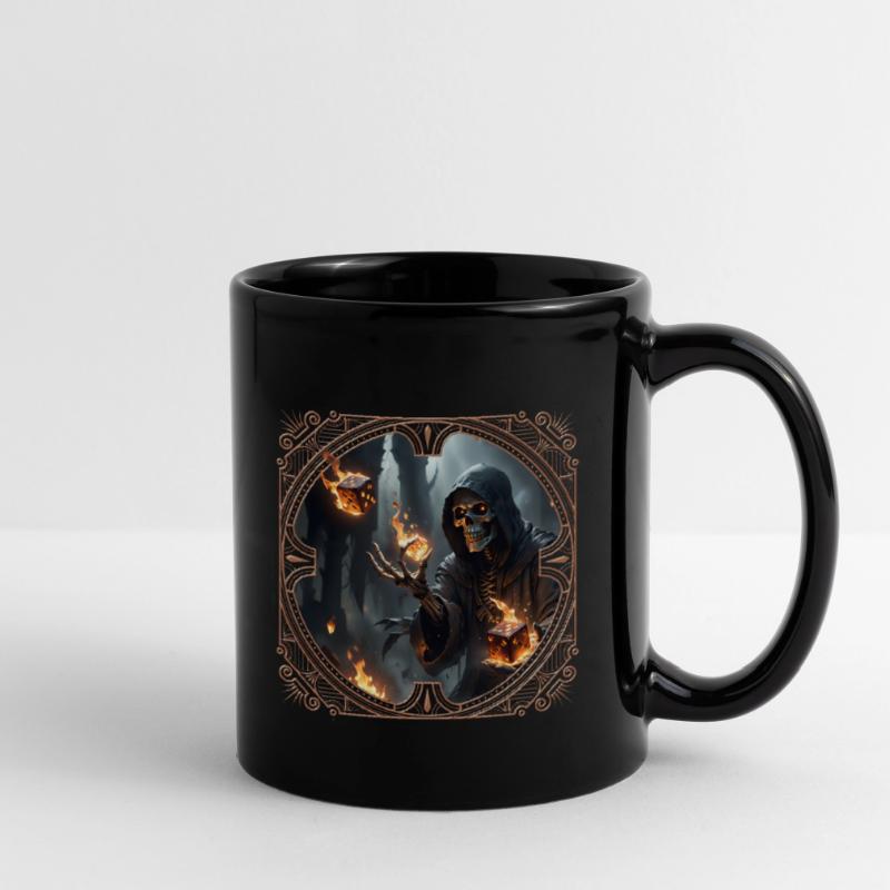 Skeleton Dice Magic and Fire Full Colour Mug