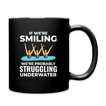 Underwater Struggle Swim Group Synchronized Swim - Full Colour Mug - black - Right