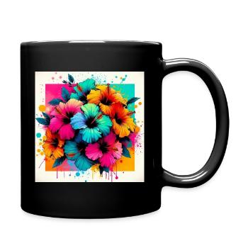 Hibiscus Flowers - Full Colour Mug - black - Right
