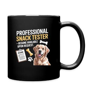 Dog Snack Tester Resume Available Joke  - Full Colour Mug - black - Right