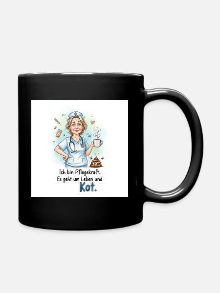 Caregiver Humorous Design with Coffee - Full Colour Mug - black