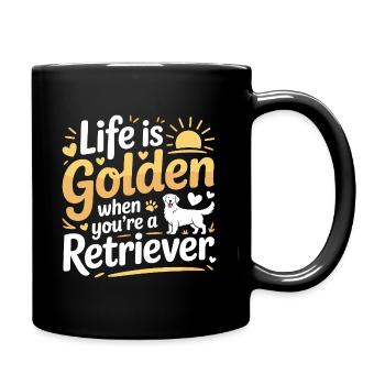 Life Is Golden Retriever Citation Design - Mug uni - noir - Droite