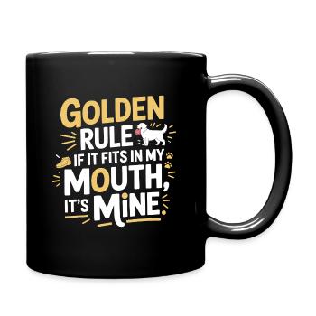 Lustiges Hundezitat Goldene Regel Design - Tasse einfarbig - Schwarz - Rechts