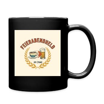 After-Work Hero Coffee Mug & Beer Glass Design - Full Colour Mug - black - Right