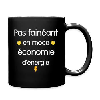 Energetic and Optimistic Slogan - Full Colour Mug - black - Right
