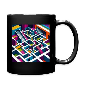 Abstractico Geometrisches Labyrinth - Tasse einfarbig - Schwarz - Rechts