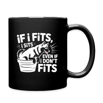 Wenn ich passe, sitze ich Husky Lustiges Hundezitat - Tasse einfarbig - Schwarz - Rechts