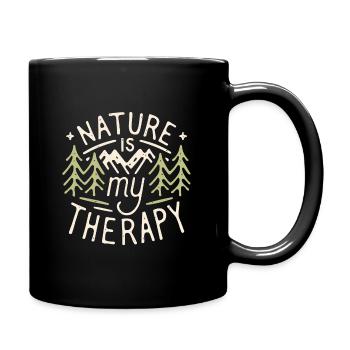 La nature est ma thérapie drôle randonnée camping montagne - Mug uni - noir - Droite