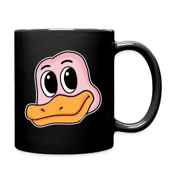 Playful goose face illustration - Full Colour Mug - black - Right
