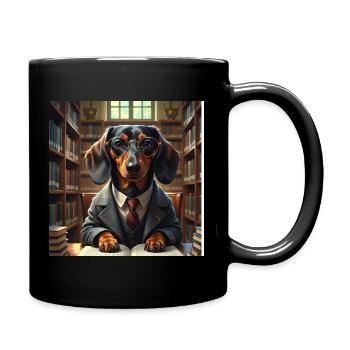 School Detective Dog Detective - Full Colour Mug - black - Right