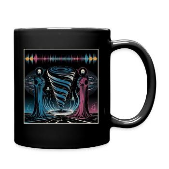 Futuristisches mystisches Spiral-Duo - Tasse einfarbig - Schwarz - Rechts