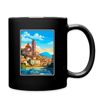 Coimbra Portugal Küstenstadtbild Kunstwerk - Tasse einfarbig - Schwarz - Rechts