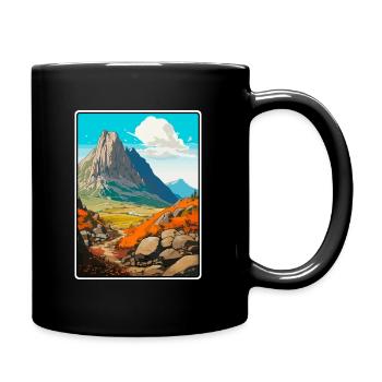 Dolomiten Italien Berglandschaft Illustration - Tasse einfarbig - Schwarz - Rechts