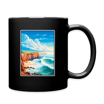 Nazaré, Portugal, Falaises côtières, Scène - Mug uni - noir - Droite