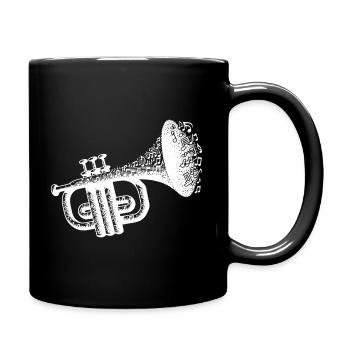 Trompette allumée, soucis de l’explosion de la note musique magie - Mug uni - noir - Droite