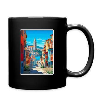 San Sebastian Spain Travel Poster Cityscape WPA - Full Colour Mug - black - Right