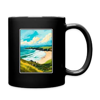 Dingle-Halbinsel Irland Reiseplakat Stadtbild - Tasse einfarbig - Schwarz - Rechts