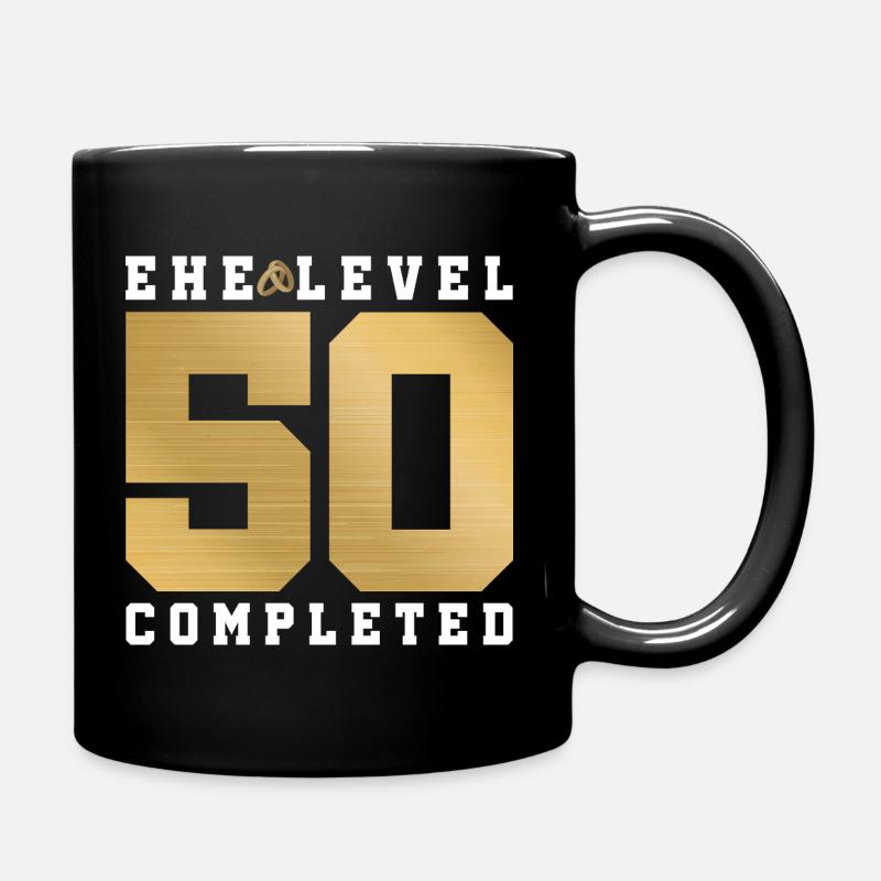 50. Hochzeitstag - Tasse einfarbig - Schwarz