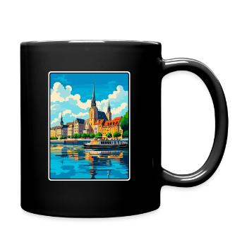 Koblenz Germany Vintage Travel Poster Cityscape - Full Colour Mug - black - Right