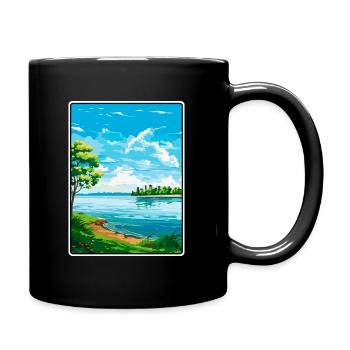 Lake Erie USA Canada Travel Poster Cityscape WPA - Full Colour Mug - black - Right