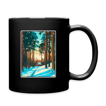 Vienna Woods Austria Reiseplakat Cityscape WPA - Tasse einfarbig - Schwarz - Rechts