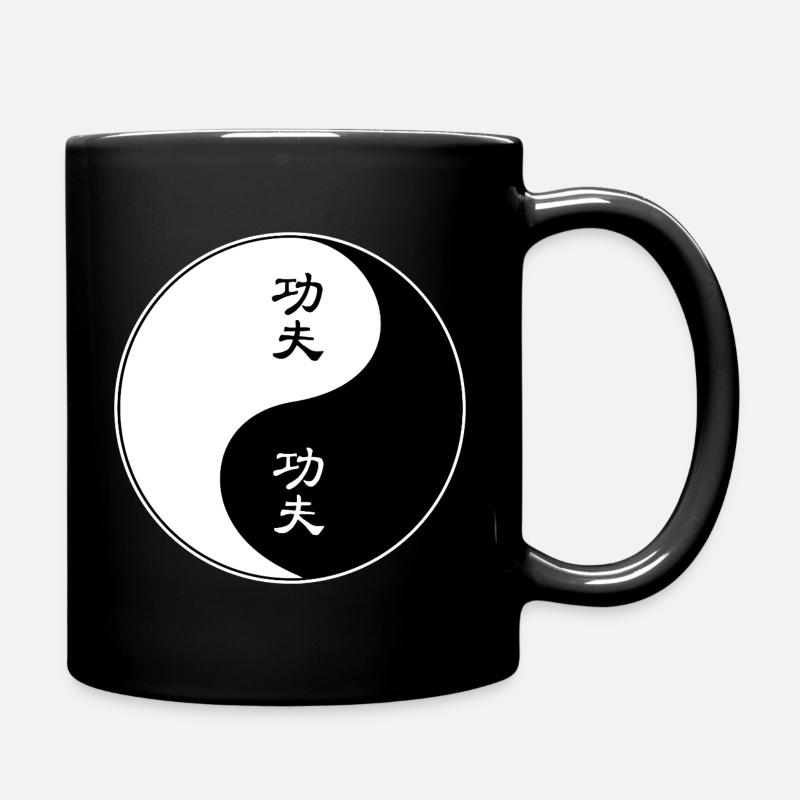 Yin Yang Kung Fu Symbol Design - Tasse einfarbig - Schwarz