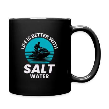 Life Is Better With Salt Water  - Full Colour Mug - black - Right