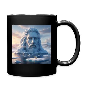 Gletscher-Gesicht aus Eis - Tasse einfarbig - Schwarz - Rechts