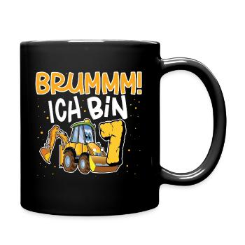 7th Birthday Excavator - Full Colour Mug - black - Right