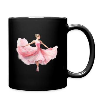 Elegant ballerina in rosé tutu - Full Colour Mug - black - Right