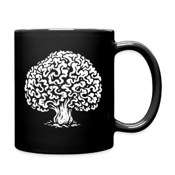 Krause Glucke Pilzsammler - Pilze - Spruch - Tasse einfarbig - Schwarz - Rechts