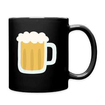 Schaumiger Bierkrug Illustration - Tasse einfarbig - Schwarz - Rechts