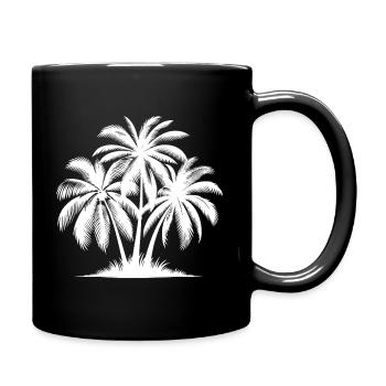 Sonne küsst Palmen Sommer am Palmenstrand - Tasse einfarbig - Schwarz - Rechts
