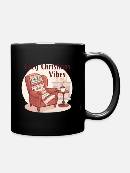 Gemütlicher Sessel – Cozy Christmas Vibes - Tasse einfarbig - Schwarz