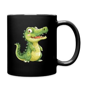 Mignon bébé crocodile - Mug uni - noir - Droite