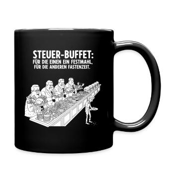 Steuer-Buffet - Tasse einfarbig - Schwarz - Rechts