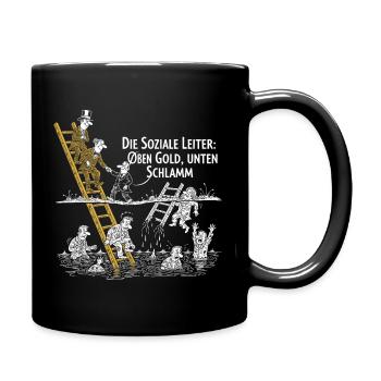 Die Soziale Leiter - Tasse einfarbig - Schwarz - Rechts