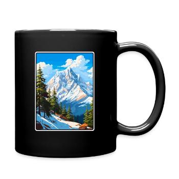 Zugspitze Deutschland Vintage-Reiseplakat Cityscape - Tasse einfarbig - Schwarz - Rechts