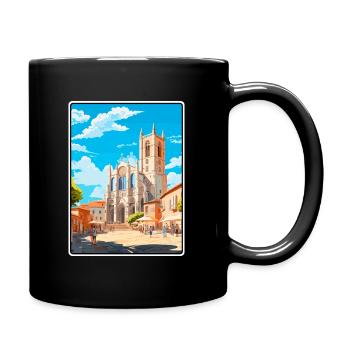 Evora Portugal Vintage Travel Poster Cityscape WPA - Full Colour Mug - black - Right