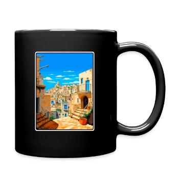 Matera Italien Vintage-Reiseplakat Cityscape WPA - Tasse einfarbig - Schwarz - Rechts