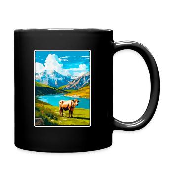 Picos de Europa Spain Travel Poster Cityscape WPA - Full Colour Mug - black - Right